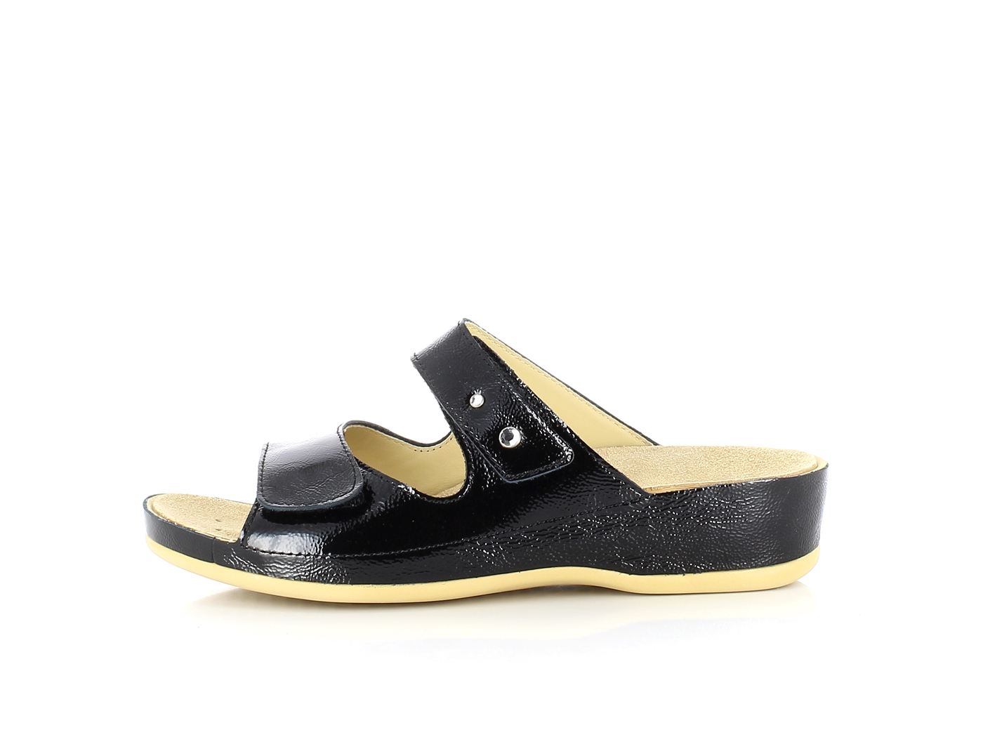 Vital 0605M-333-99 Naplack schwarz Wechselfussbett Pantoletten – Bild 2