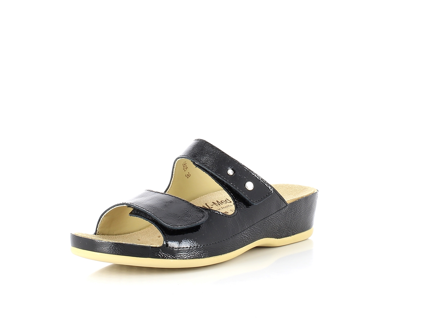Vital 0605M-333-99 Naplack schwarz Wechselfussbett Pantoletten – Bild 3