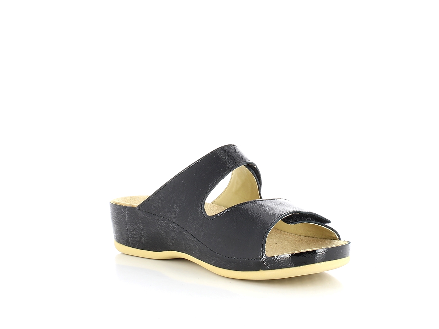 Vital 0605M-333-99 Naplack schwarz Wechselfussbett Pantoletten – Bild 5